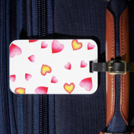 Etiqueta De Bagagem Coração Vermelho Cinto Romântico