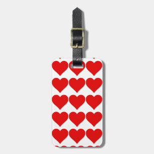 Etiqueta De Bagagem Coração Vermelho em Forma de Amor Clássico Simples