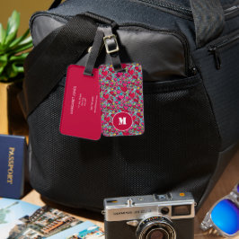 Etiqueta De Bagagem Corações na moda em pinks e vermelhos. Personaliza