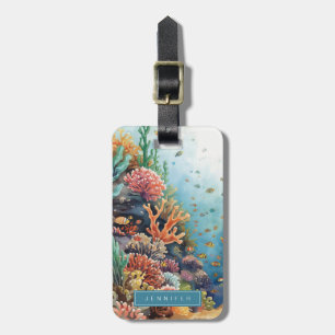 Etiqueta de Bagagem Coral Tropical