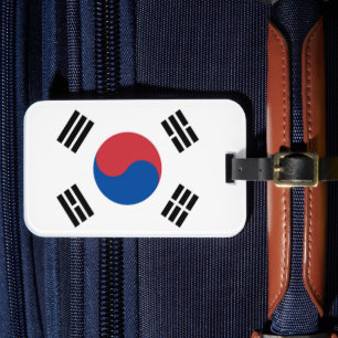 Etiqueta De Bagagem Coreia do Sul Seul Ásia Bandeira Coreana Viagem