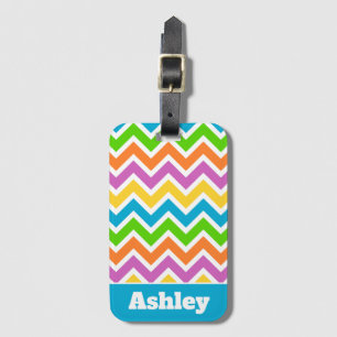 Etiqueta De Bagagem Cores brilhantes personalizadas Chevron