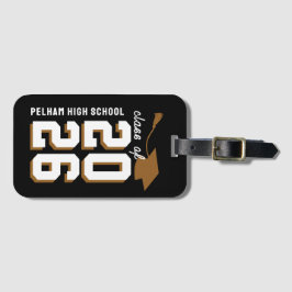 Etiqueta De Bagagem Cores da Escola Letterman Formatura Personalizável