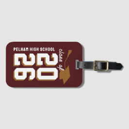Etiqueta De Bagagem Cores da Escola Letterman Formatura Personalizável
