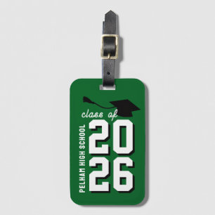 Etiqueta De Bagagem Cores da Escola Letterman Formatura Personalizável