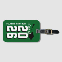 Etiqueta De Bagagem Cores da Escola Letterman Formatura Personalizável