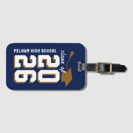 Etiqueta De Bagagem Cores da Escola Letterman Formatura Personalizável