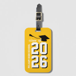 Etiqueta De Bagagem Cores da Escola Letterman Personalizável Graduação