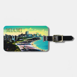 Etiqueta De Bagagem Cores surreais de Miami Beach Florida