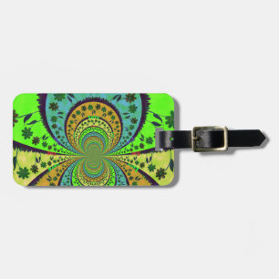 Etiqueta De Bagagem Cores Tradicionais Africanos Caleidoscópio Arte Fl