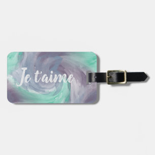 Etiqueta De Bagagem Cores Verdes Púrpuros, Tie-Dye, Aquarelas no Amor