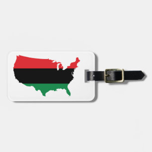 Etiqueta De Bagagem Cores Vermelhas, Pretas e Verdes Afro-Americanas