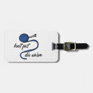 Etiqueta De Bagagem Cornflower Blue Knit Rápido, Morre Quente