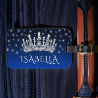 Coroa Elegante e Brilhante & Estrelas Monograma Az