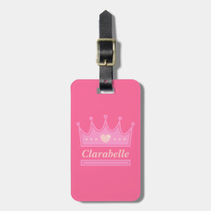 Etiqueta De Bagagem Coroa Rosa para a Princesa Real
