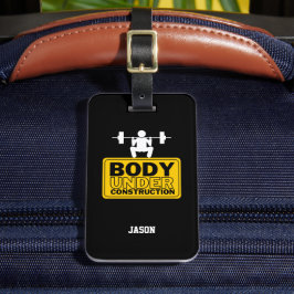 Etiqueta De Bagagem Corpo Em Construção Nome Personalizado