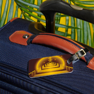 Etiqueta De Bagagem Corredor do Banco do ouro a brilhar no financiamen