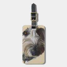 Correia do Tag w/Leather da bagagem de Labradoodle