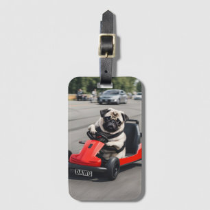 Etiqueta De Bagagem Corrida Pug go-kart