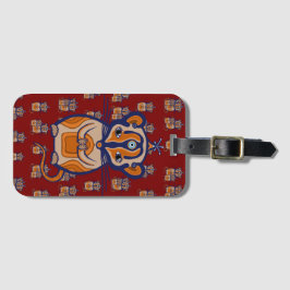 Etiqueta De Bagagem Cortina padrão Mouse Marrom