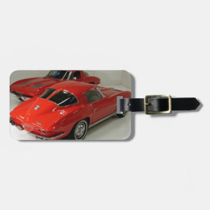 Etiqueta De Bagagem Corvette Vermelho da Janela Dividida Clássica
