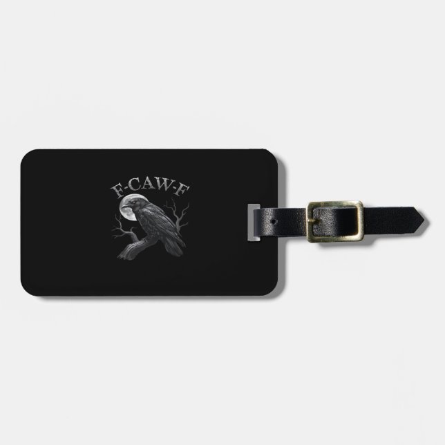 Etiqueta De Bagagem Corvo Engraçado F-Caw-F Lua (Frente Horizontal)