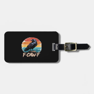 Etiqueta De Bagagem Corvo F-Caw-F Humor Engraçado Gótico Retrô Clássic