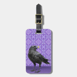 Etiqueta De Bagagem Corvo preto, Tag roxo da bagagem do teste padrão