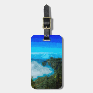 Etiqueta De Bagagem Costa do Na Pali de Kauai do abstrato de Koke'e