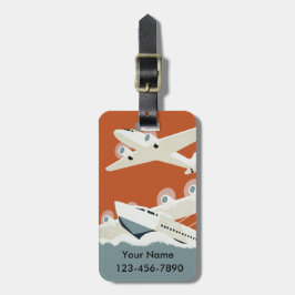 Etiqueta De Bagagem Costume do viagem do avião do vintage