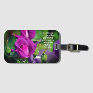 Etiqueta De Bagagem Cota Motivacional Rosa Roxo