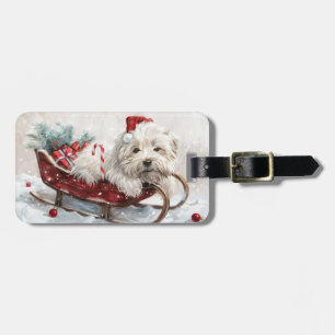 Etiqueta De Bagagem Coton De Tulear Cão Festivo