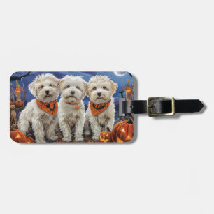 Etiqueta De Bagagem Coton De Tulear Halloween Spooky