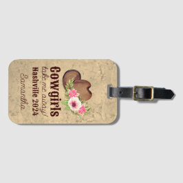 Etiqueta De Bagagem Cowgirl Despedida de Solteira Personalizado Floral