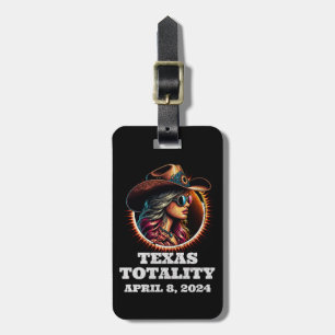 Etiqueta De Bagagem Cowgirl Total Solar Eclipse 4.08.2024 Texas