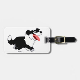 Etiqueta De Bagagem Crachá de bagagem de Border Collie de desenho anim