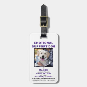 Etiqueta De Bagagem  Crachá de ID de foto de cão de suporte emociona