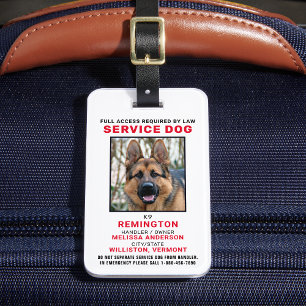 Etiqueta De Bagagem  Crachá de ID de foto do Service Animal