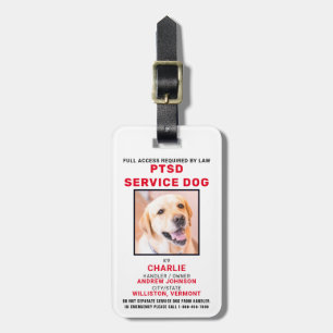 Etiqueta De Bagagem Crachá Personalizado de Dog de Serviço PTSD de Fot