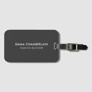 Etiqueta De Bagagem Crachá Russo Moderno Minimalista Eco Negro