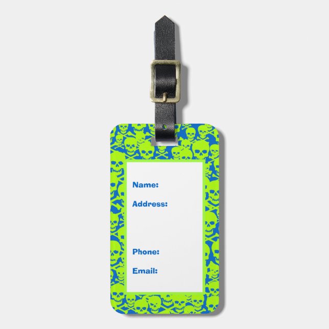 Etiqueta De Bagagem Crânios (Frente Vertical)