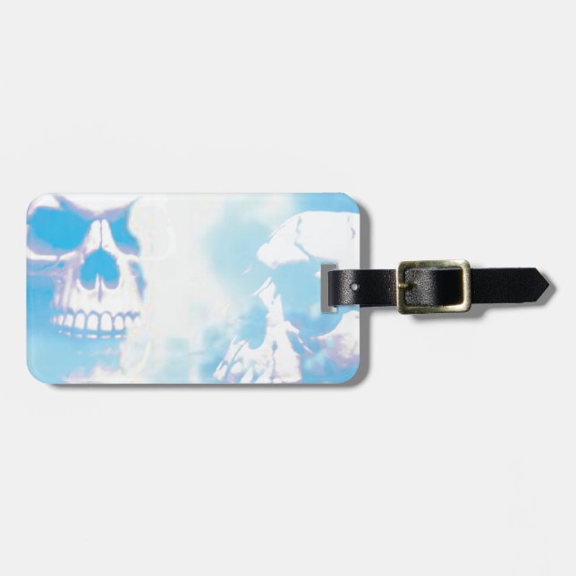 Etiqueta De Bagagem Crânios nas Nuvens (Frente Horizontal)