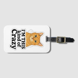 Etiqueta De Bagagem - “Crazy Cat Luggage Clip- Orange Kitty D
