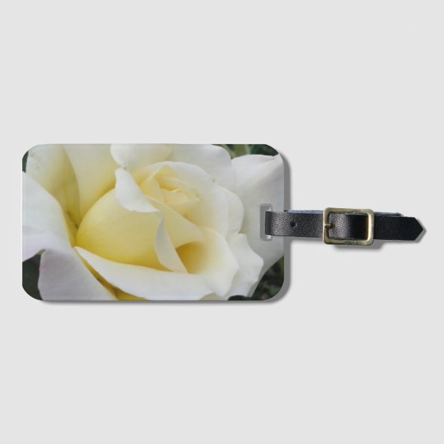 Etiqueta De Bagagem Cream White Rose (Frente Horizontal)