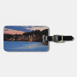 Etiqueta De Bagagem Crepúsculo da fileira do Boathouse