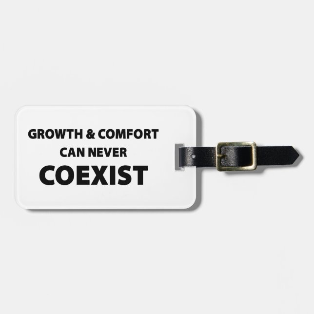 Etiqueta De Bagagem Crescimento E Conforto Nunca Podem Coexistir (Frente Horizontal)