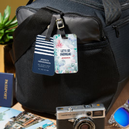 Etiqueta De Bagagem Crianças bonitas "Vamos Ir para o Oceano" Viagem