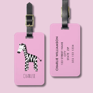 Etiqueta De Bagagem Crianças bonitinhas da Zebra