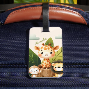 Etiqueta De Bagagem Crianças de animais selvagens personalizados