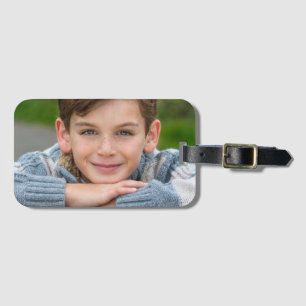 Etiqueta De Bagagem Crie a Foto do Seu Filho Personalizada em Duas Fac